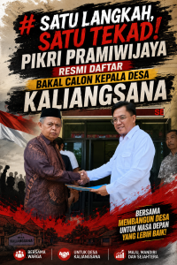 SATU LANGKAH, SATU TEKAD! PIKRI PRAMIWIJAYA RESMI DAFTAR BAKAL CALON KEPALA DESA KALIANGSANA