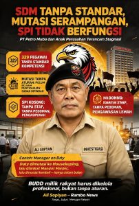 STANDAR KOMPETENSI TIDAK ADA, MUTASI SERAMPANGAN — SPI TIDAK BERFUNGSI, PT PETRO MUBA TERANCAM STAGNASI
